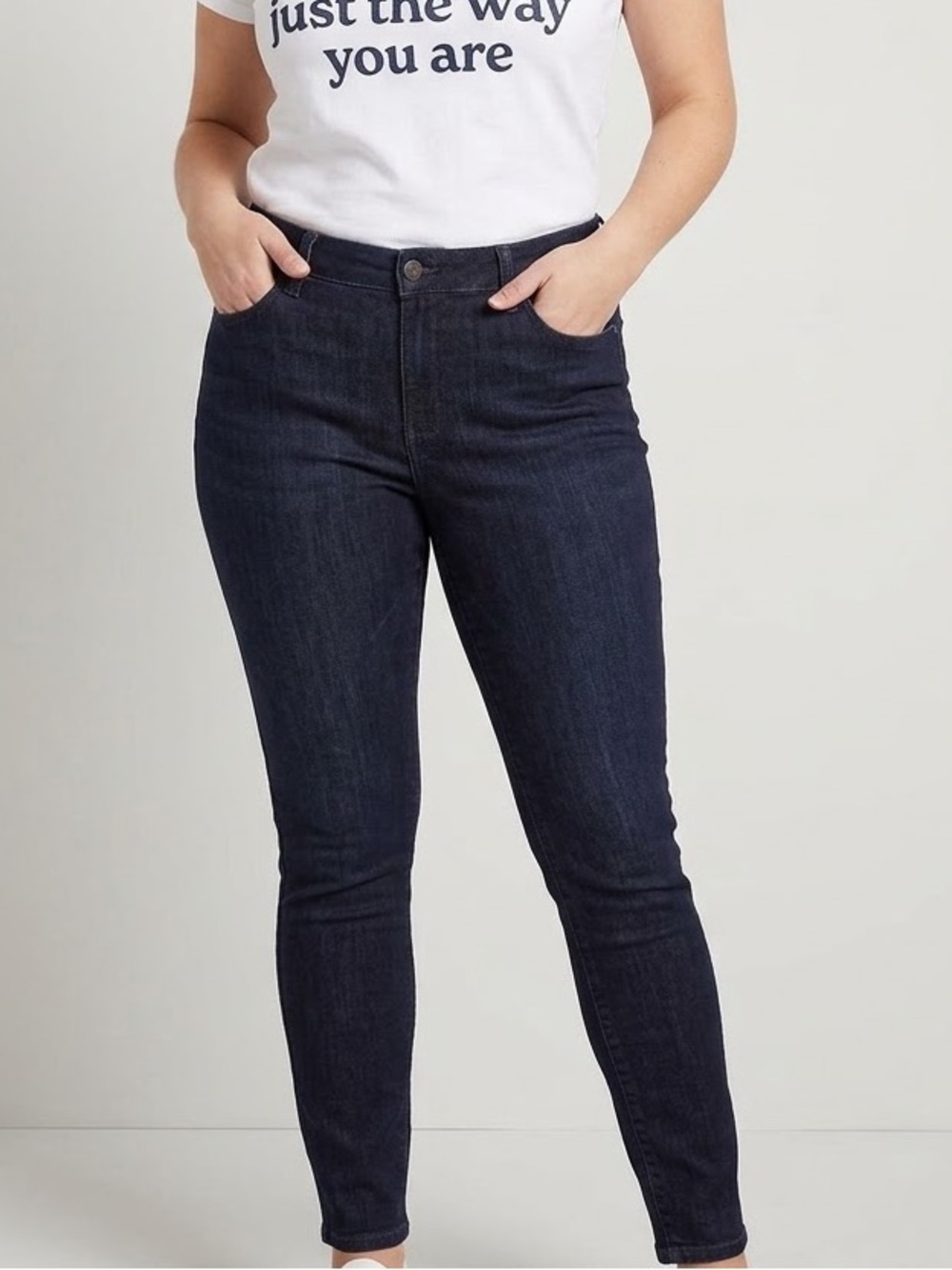 Seven 7 Dark Indigo Tummyless High-Rise Skinny Jeans - Size 12